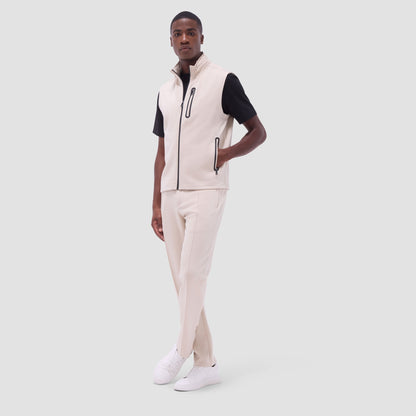 Bugatchi Soft Touch™ Solid Vest With Hood Almond