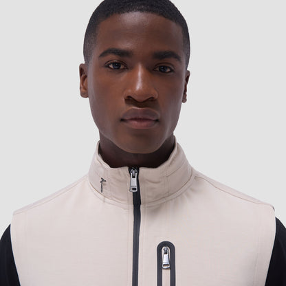 Bugatchi Soft Touch™ Solid Vest With Hood Almond