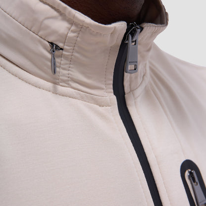 Bugatchi Soft Touch™ Solid Vest With Hood Almond