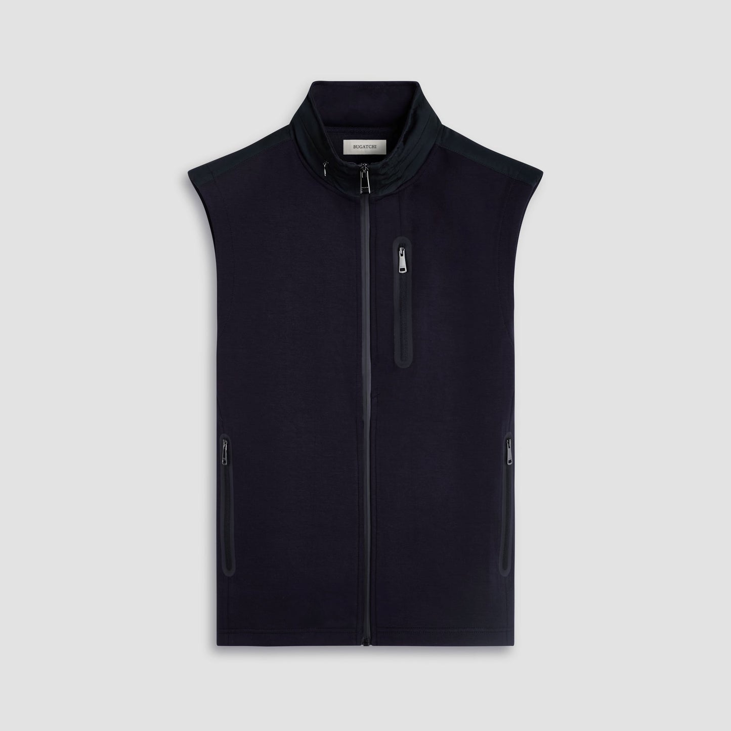 Bugatchi Soft Touch™ Solid Vest With Hood Black