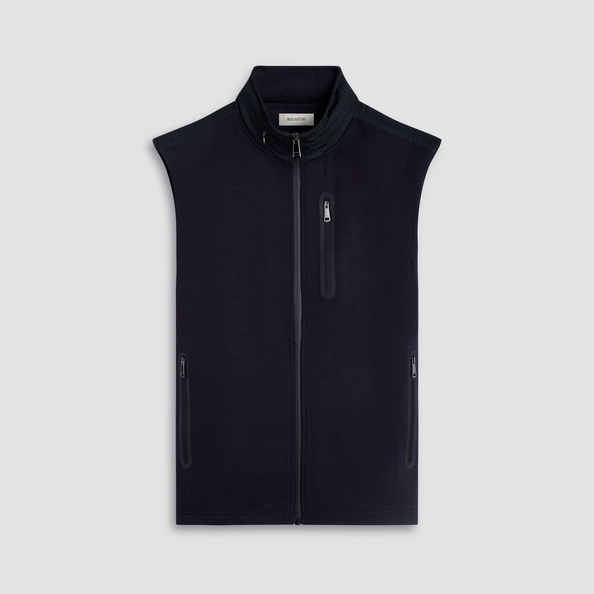 Bugatchi Soft Touch™ Solid Vest With Hood Black