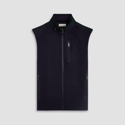 Bugatchi Soft Touch™ Solid Vest With Hood Black