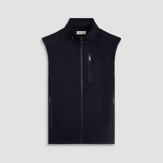Bugatchi Soft Touch™ Solid Vest With Hood Black