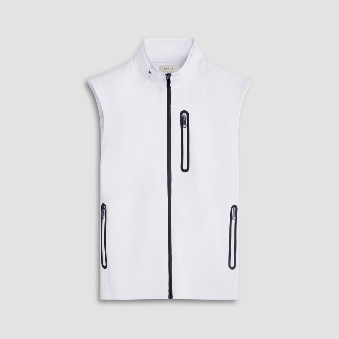 Bugatchi Soft Touch™ Solid Vest With Hood Chalk