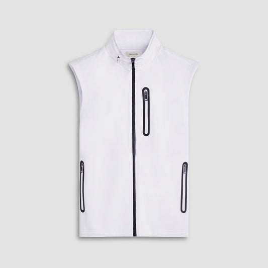 Bugatchi Soft Touch™ Solid Vest With Hood Chalk