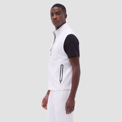 Bugatchi Soft Touch™ Solid Vest With Hood Chalk