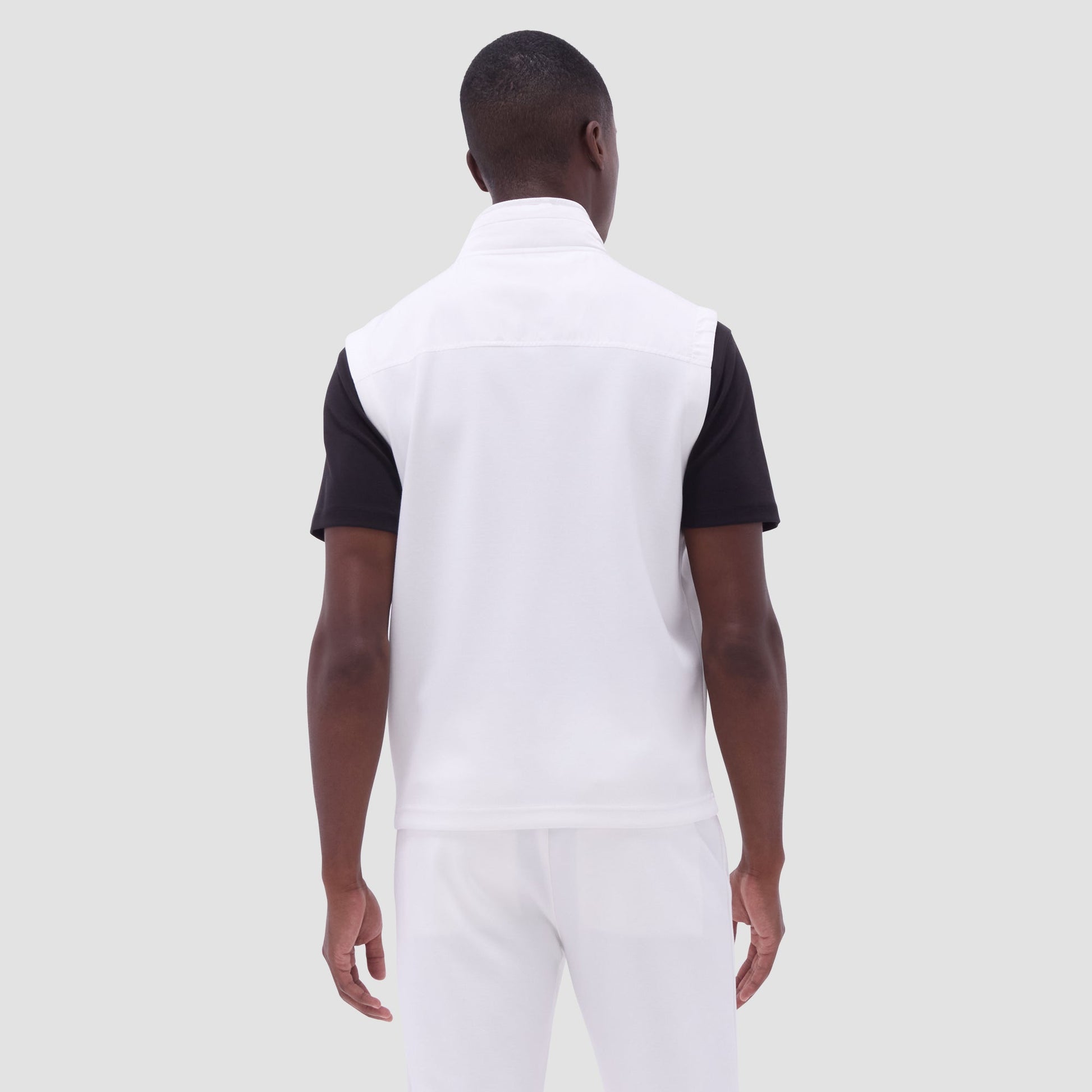 Bugatchi Soft Touch™ Solid Vest With Hood Chalk