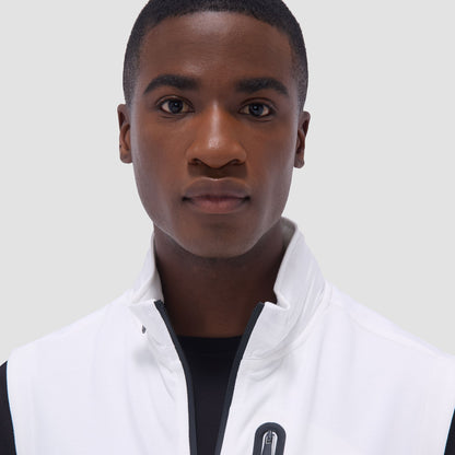 Bugatchi Soft Touch™ Solid Vest With Hood Chalk