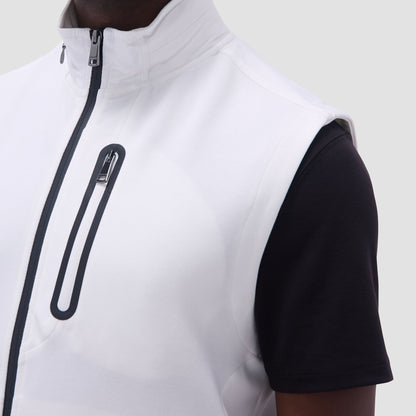 Bugatchi Soft Touch™ Solid Vest With Hood Chalk