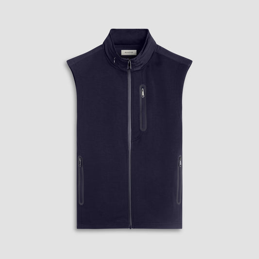 Bugatchi Soft Touch™ Solid Vest With Hood Navy