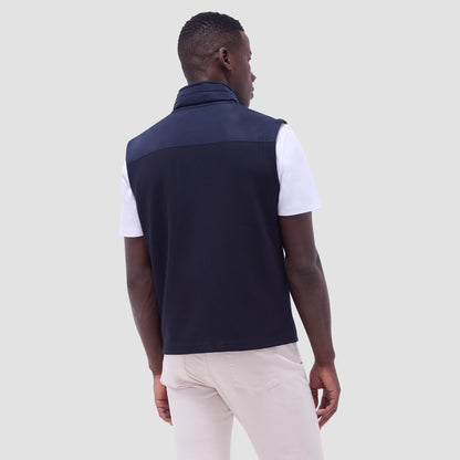 Bugatchi Soft Touch™ Solid Vest With Hood Navy