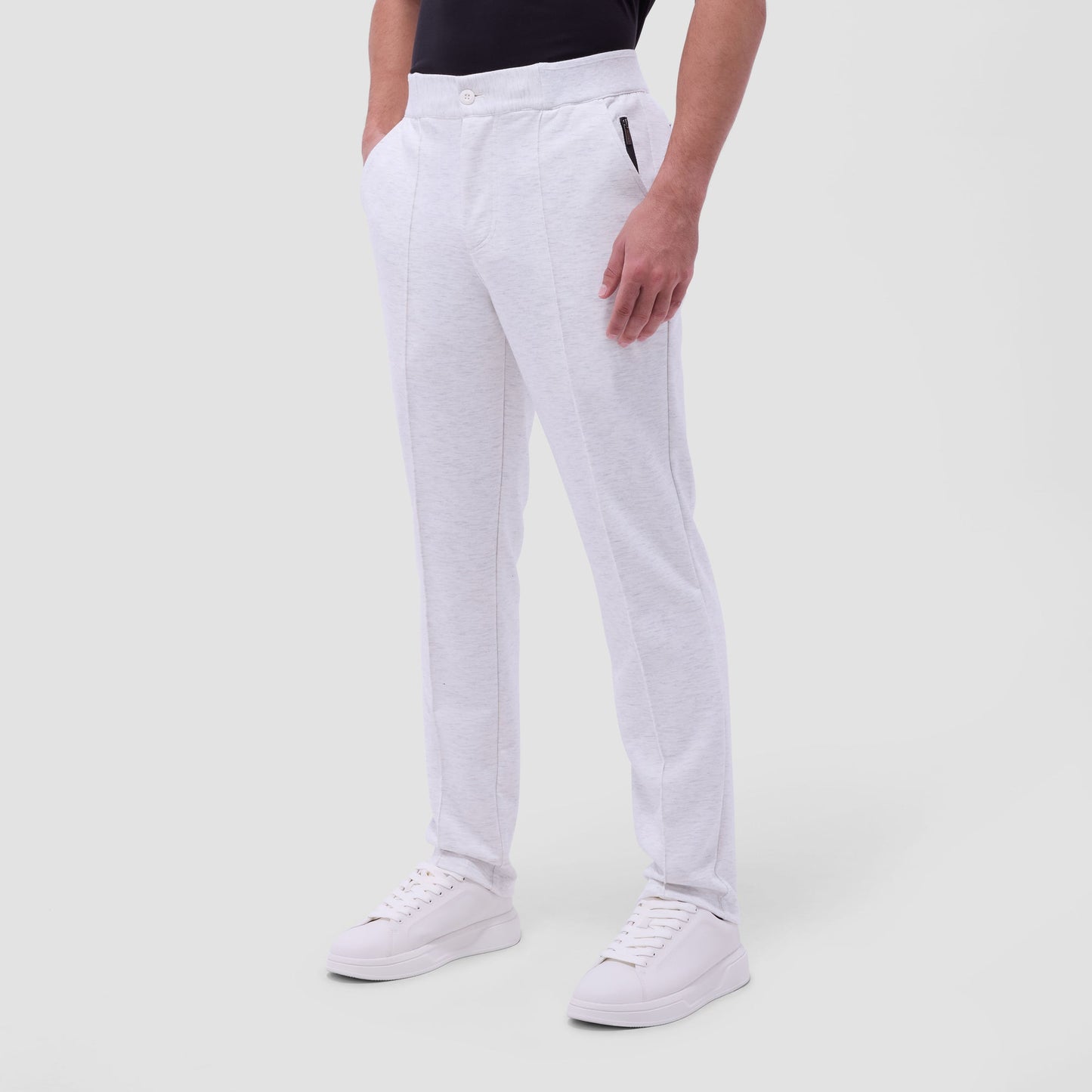 Bugatchi Soft Touch™ Heather Casual Pants Chalk