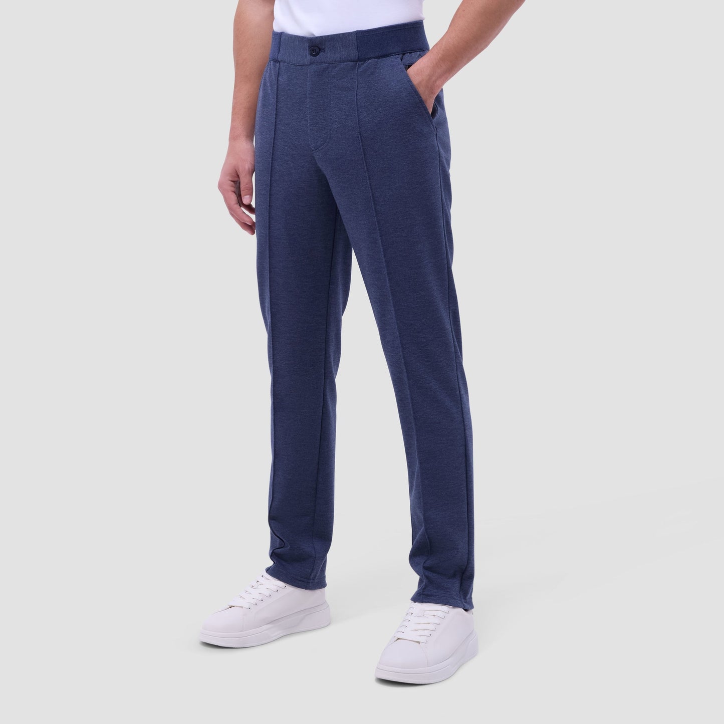 Bugatchi Soft Touch™ Heather Casual Pants Navy