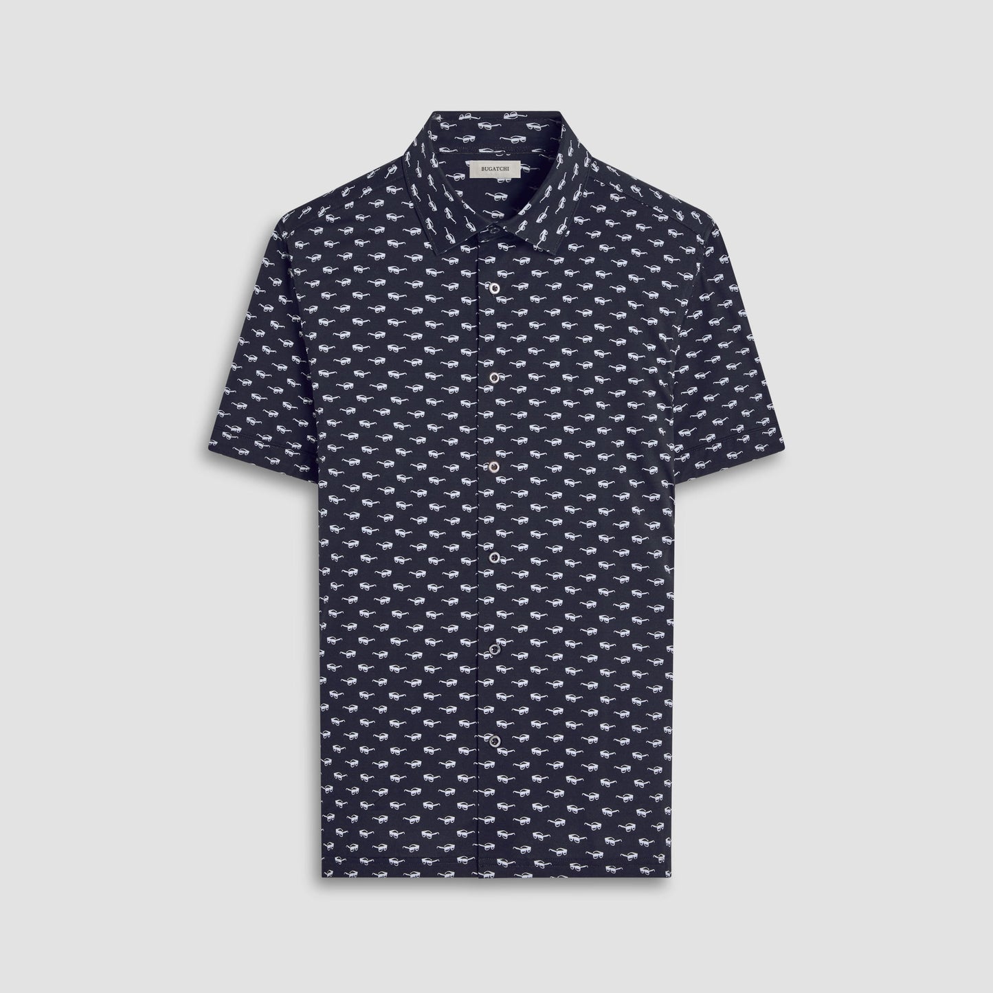 Bugatchi Milo Sunglasses OoohCotton® Short-Sleeve Shirt Black
