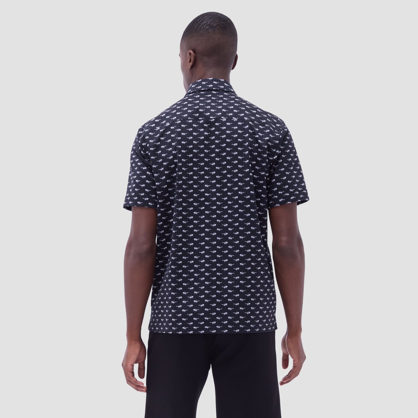 Bugatchi Milo Sunglasses OoohCotton® Short-Sleeve Shirt Black