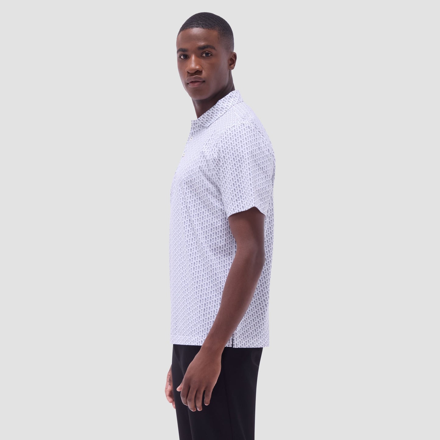Bugatchi Victor Golfer OoohCotton® Polo Shirt White