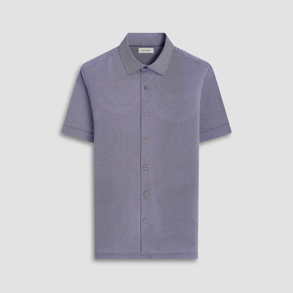 Bugatchi Milo Geometric OoohCotton® Short-Sleeve Shirt Black