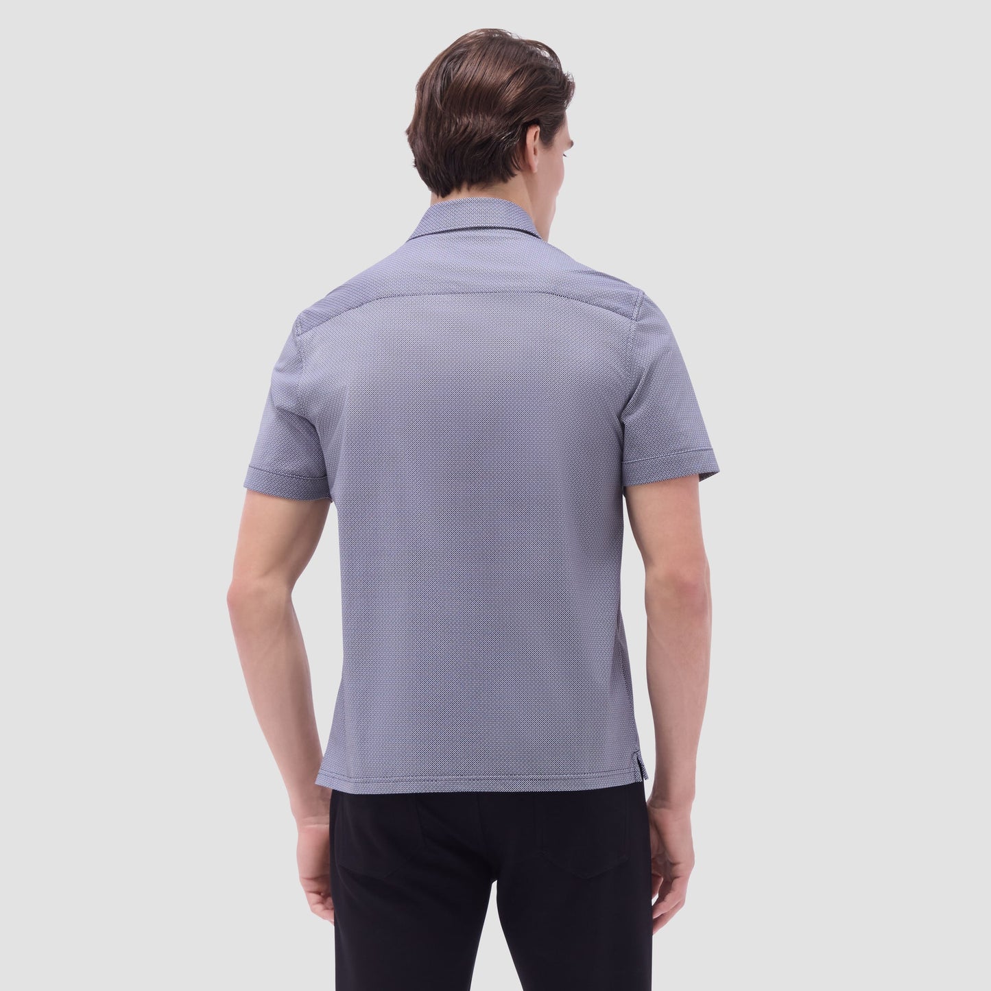 Bugatchi Milo Geometric OoohCotton® Short-Sleeve Shirt Black