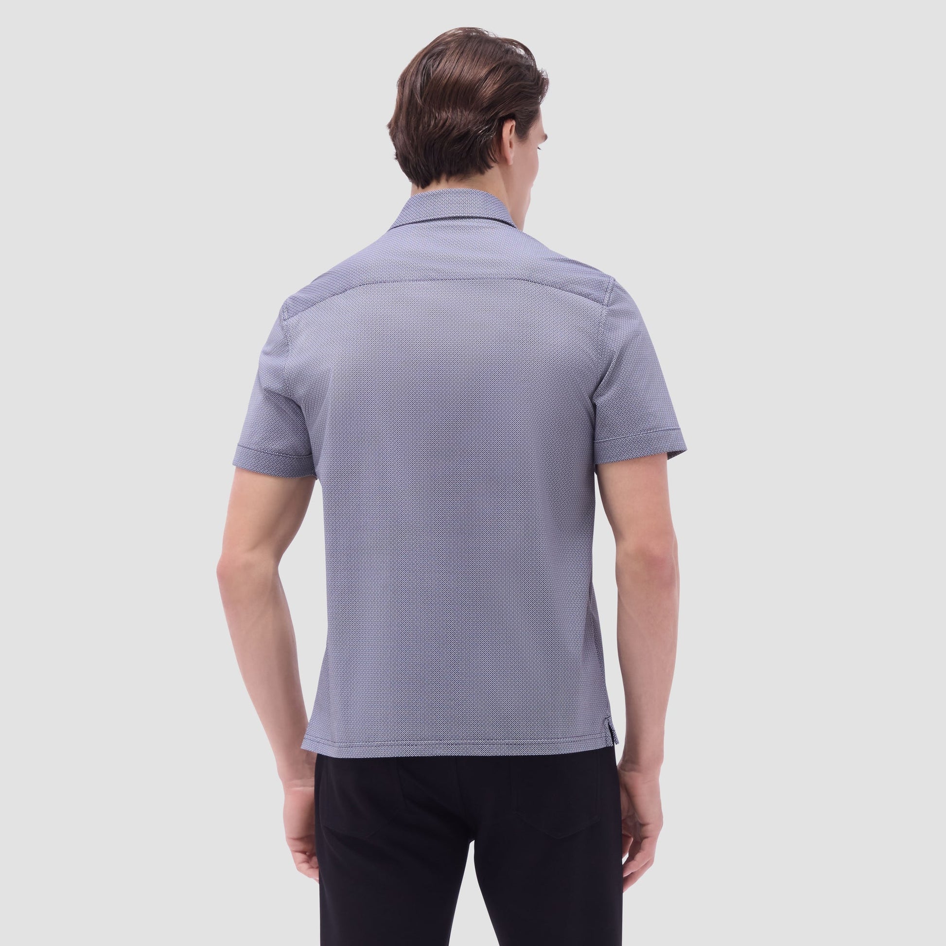 Bugatchi Milo Geometric OoohCotton® Short-Sleeve Shirt Black