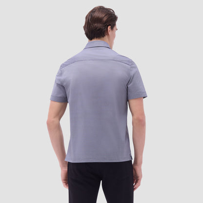 Bugatchi Milo Geometric OoohCotton® Short-Sleeve Shirt Black