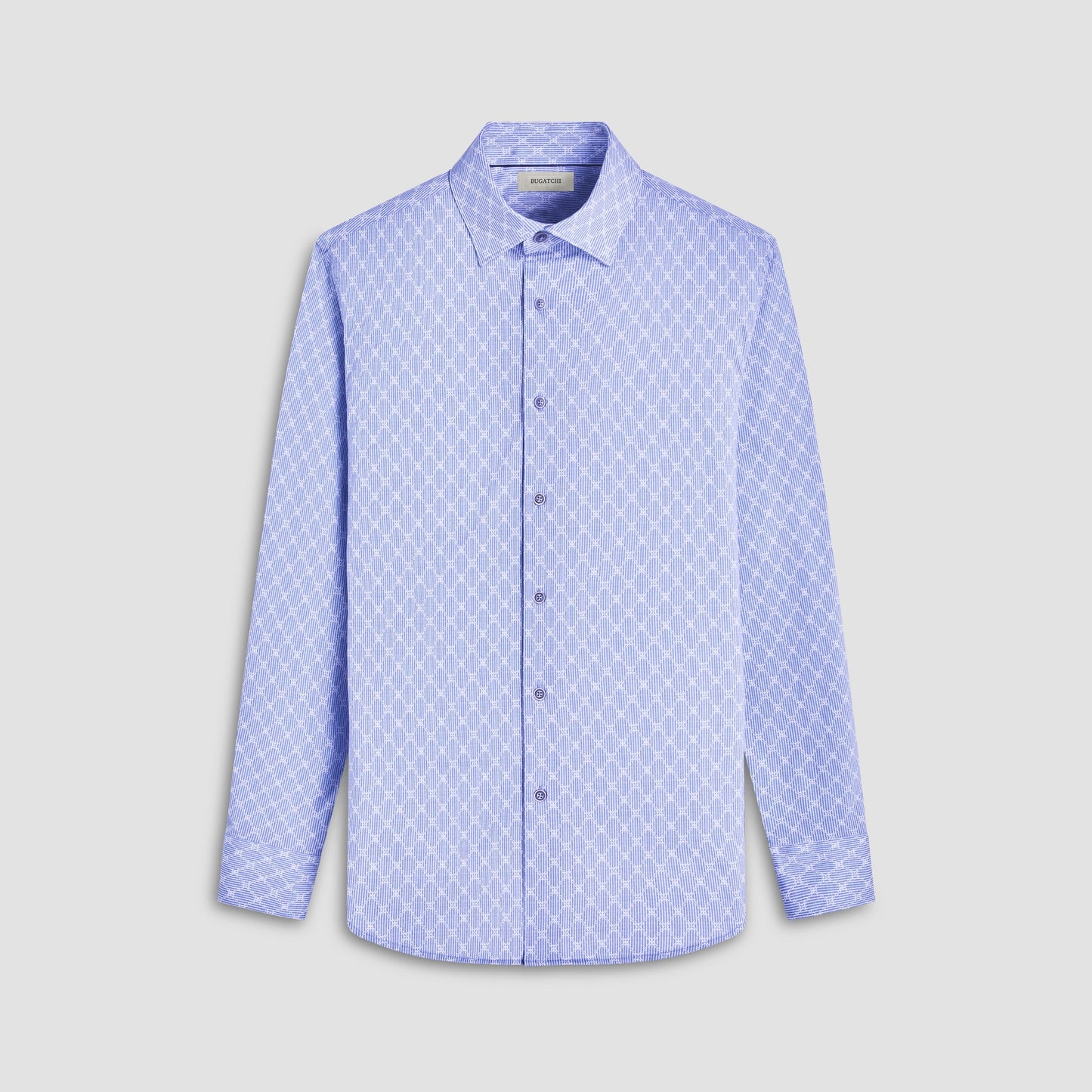 Bugatchi Jules Diamond Check OoohCotton® Shirt Cobalt