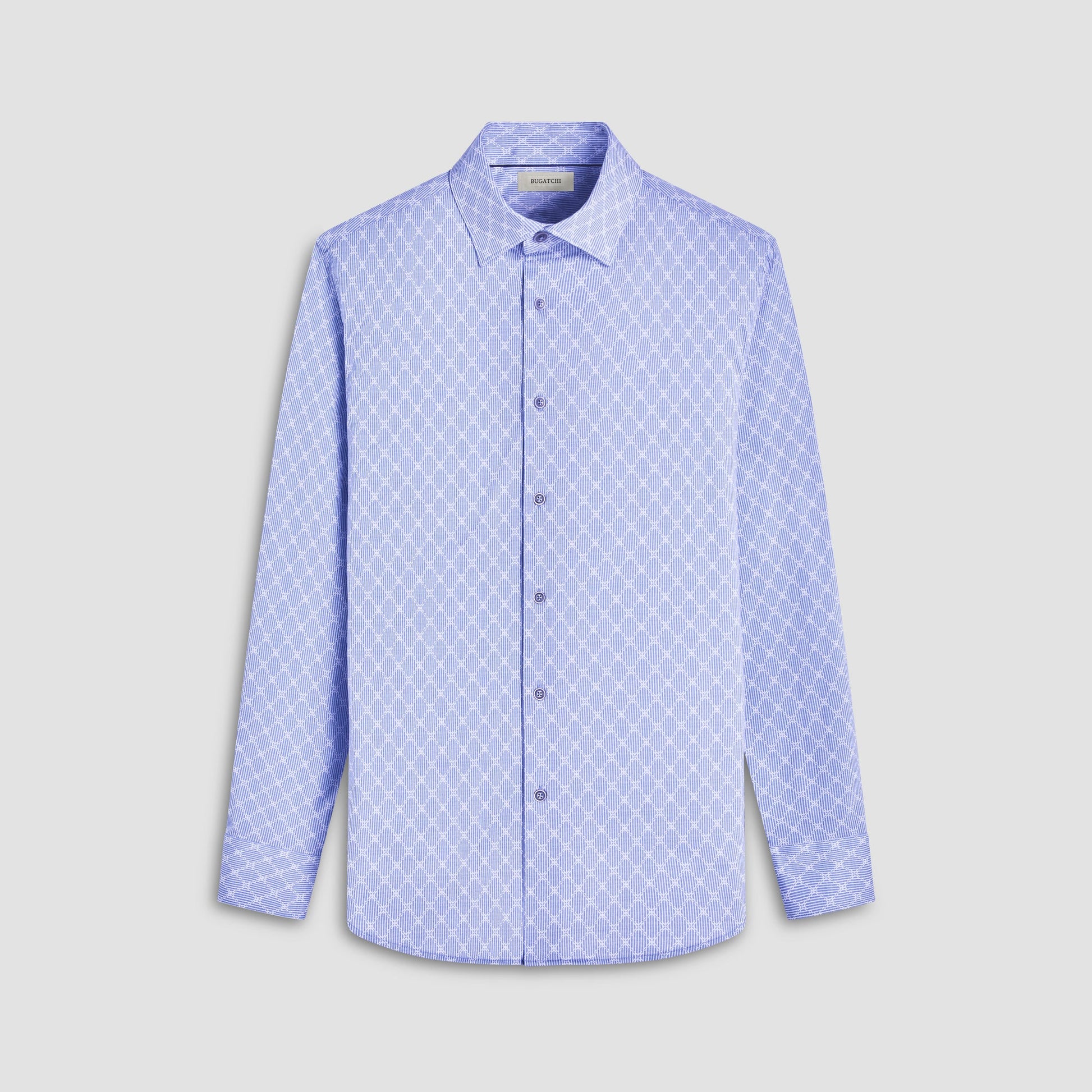 Bugatchi Jules Diamond Check OoohCotton® Shirt Cobalt
