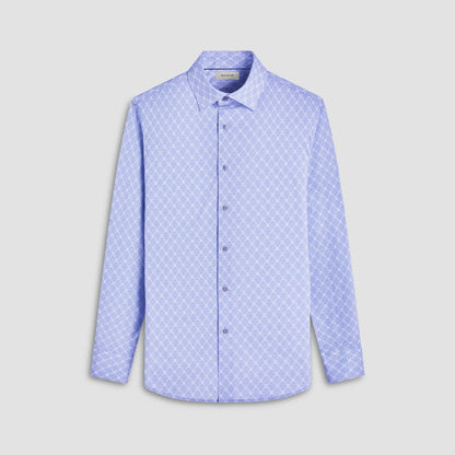 Bugatchi Jules Diamond Check OoohCotton® Shirt Cobalt