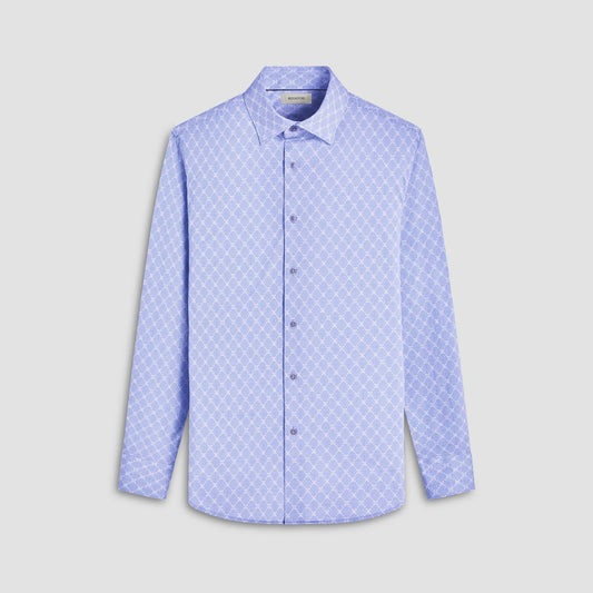 Bugatchi Jules Diamond Check OoohCotton® Shirt Cobalt