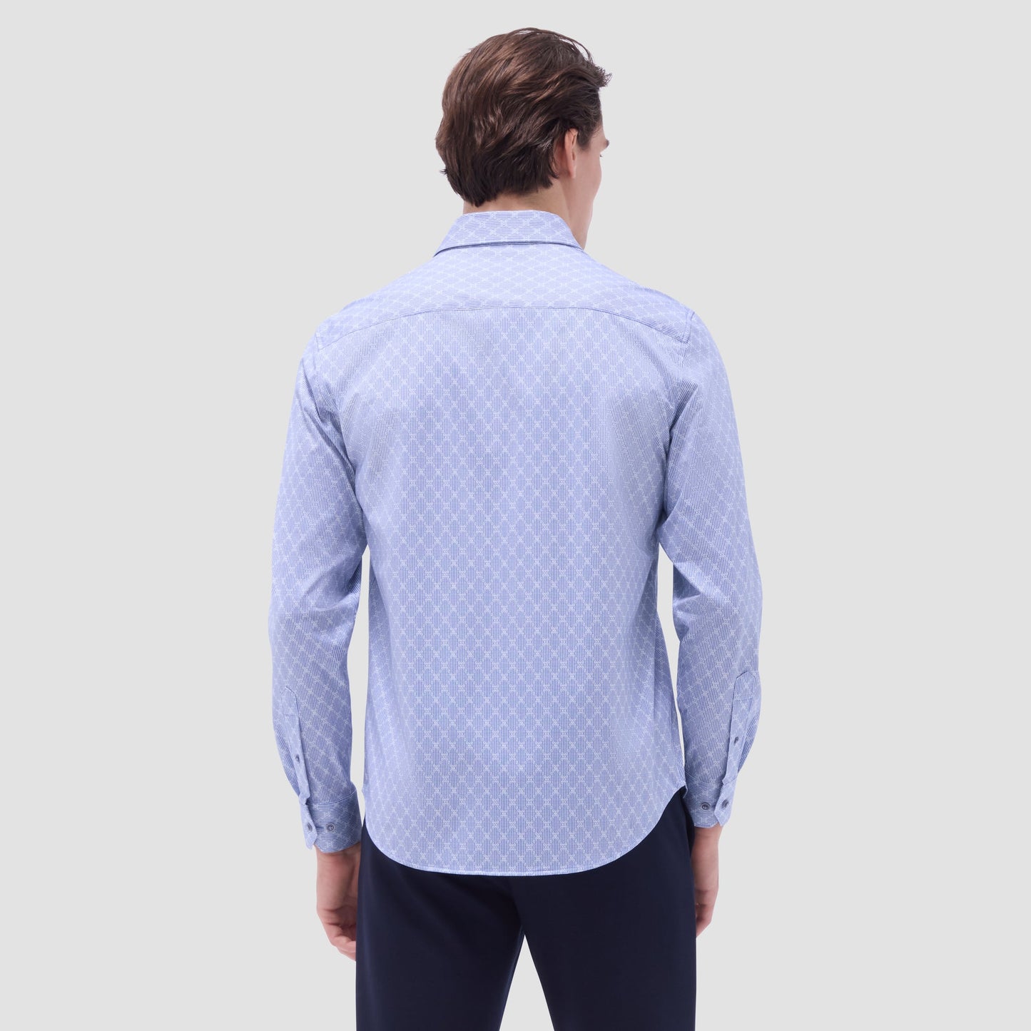 Bugatchi Jules Diamond Check OoohCotton® Shirt Cobalt