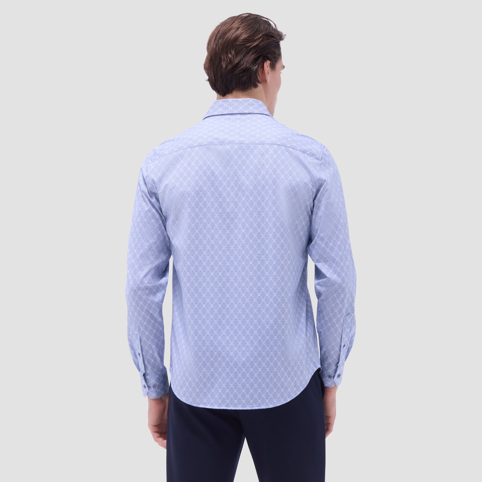Bugatchi Jules Diamond Check OoohCotton® Shirt Cobalt