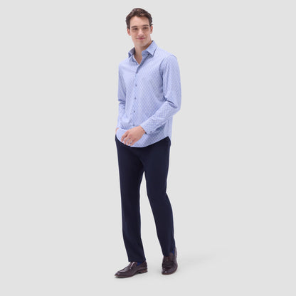 Bugatchi Jules Diamond Check OoohCotton® Shirt Cobalt