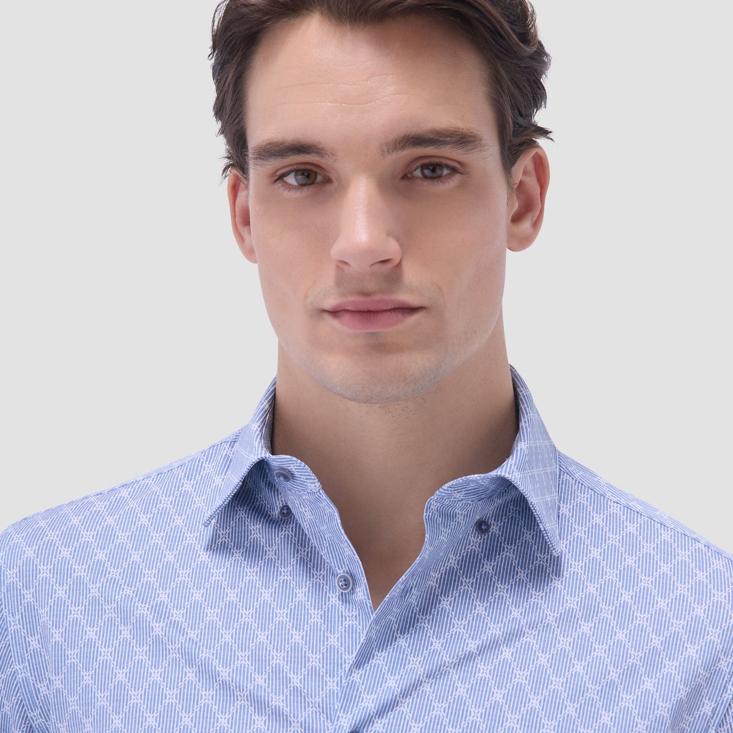 Bugatchi Jules Diamond Check OoohCotton® Shirt Cobalt