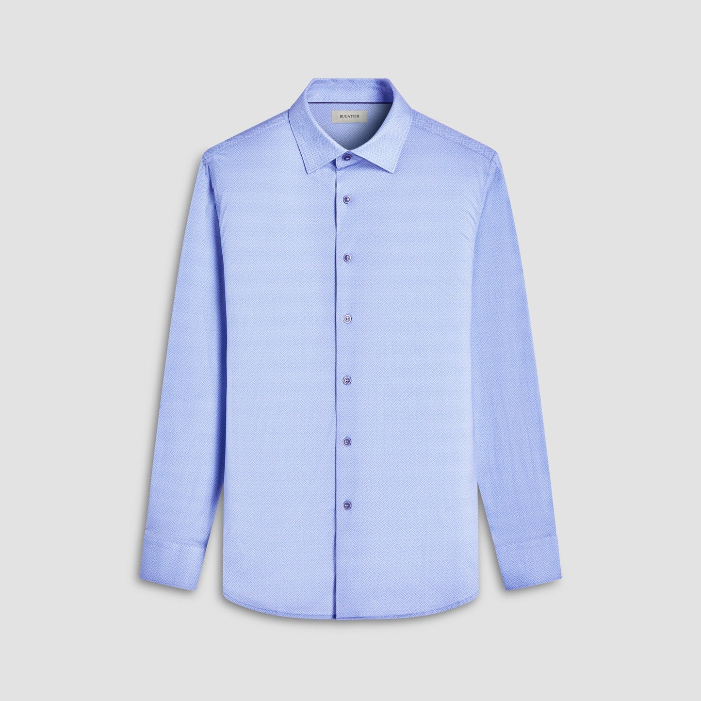 Bugatchi Jules Basketweave OoohCotton® Shirt Air Blue