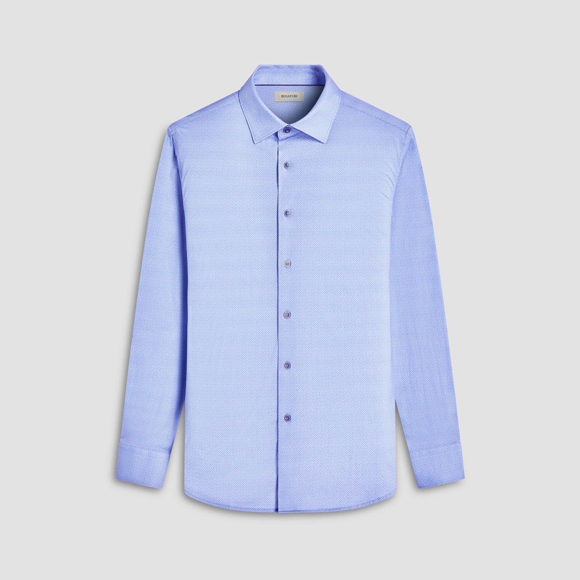 Bugatchi Jules Basketweave OoohCotton® Shirt Air Blue