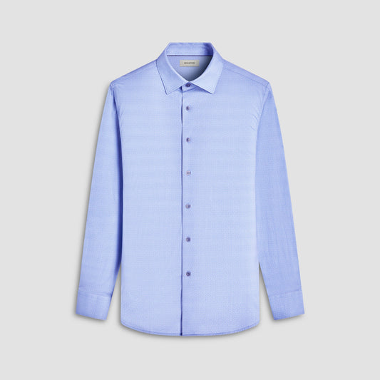 Bugatchi Jules Basketweave OoohCotton® Shirt Air Blue