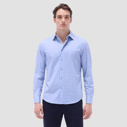 Bugatchi Jules Basketweave OoohCotton® Shirt Air Blue