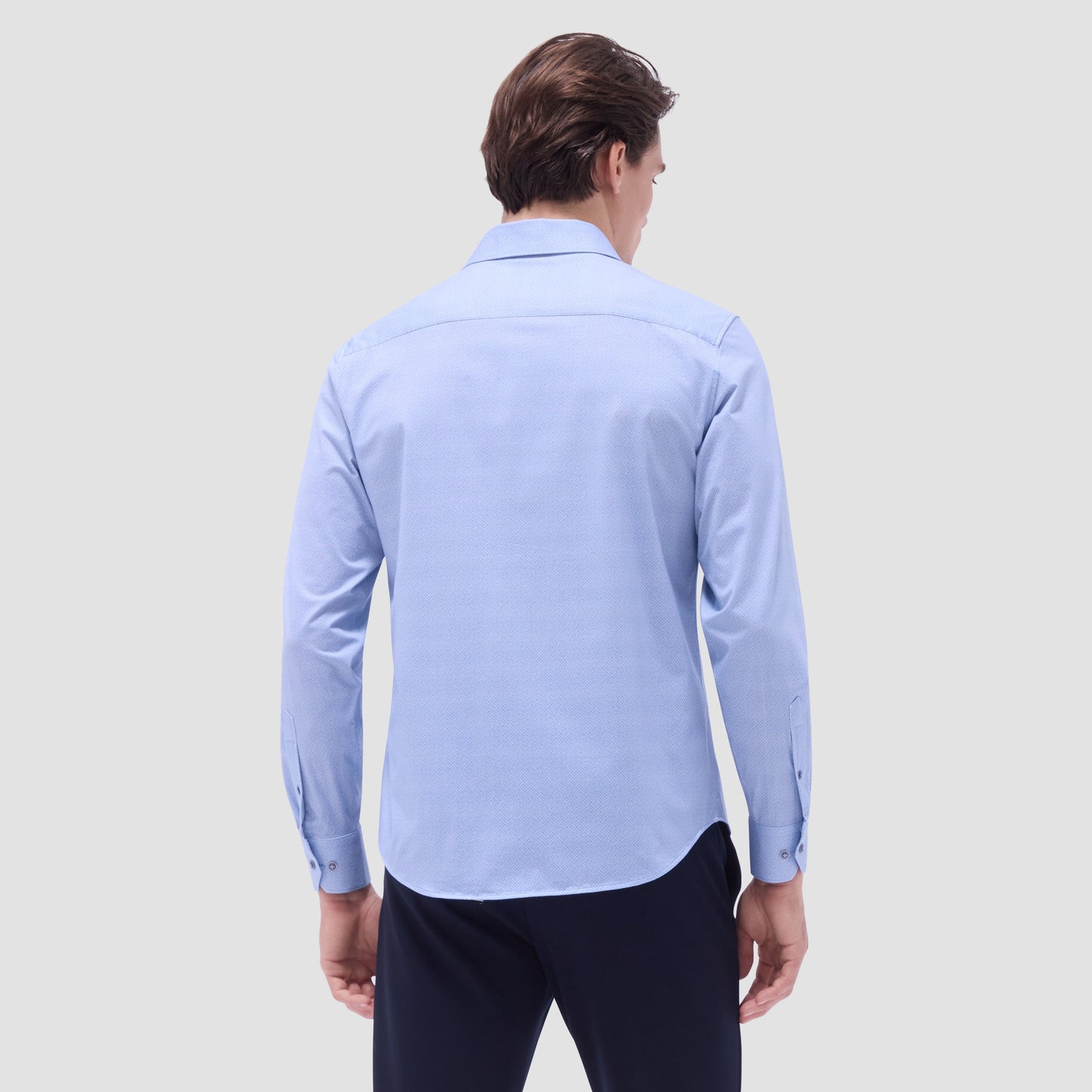 Bugatchi Jules Basketweave OoohCotton® Shirt Air Blue