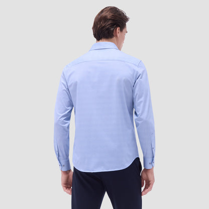 Bugatchi Jules Basketweave OoohCotton® Shirt Air Blue