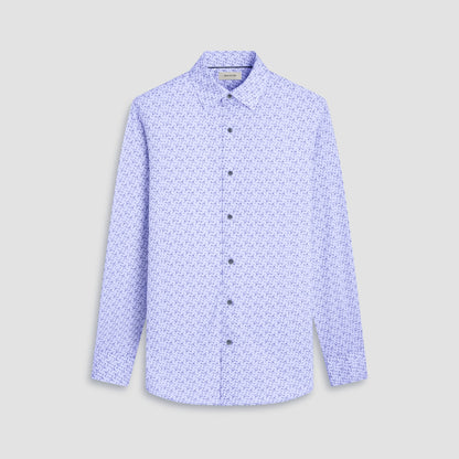 Bugatchi Jules Geometric OoohCotton® Shirt Air Blue