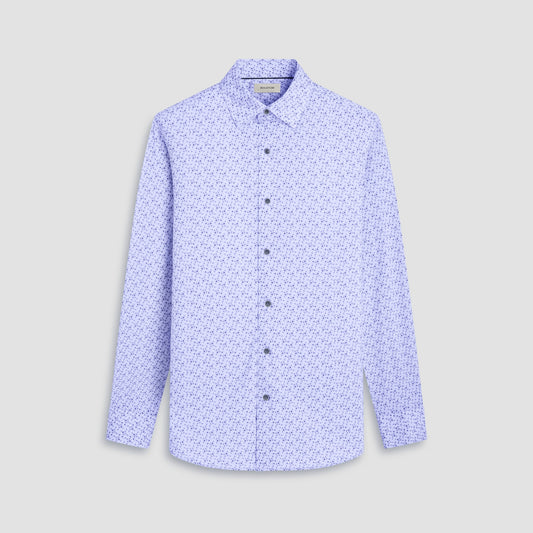Bugatchi Jules Geometric OoohCotton® Shirt Air Blue