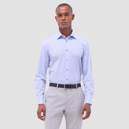 Bugatchi Jules Diamond OoohCotton® Shirt Cobalt