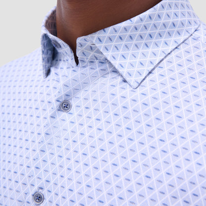 Bugatchi Jules Diamond OoohCotton® Shirt Cobalt