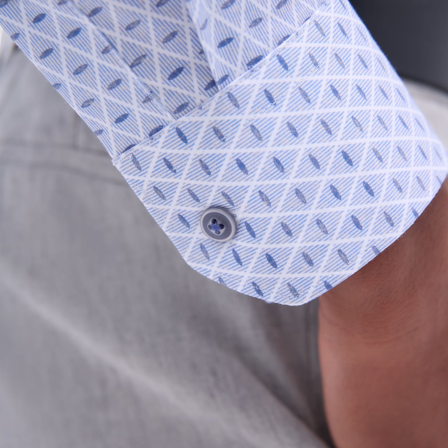 Bugatchi Jules Diamond OoohCotton® Shirt Cobalt