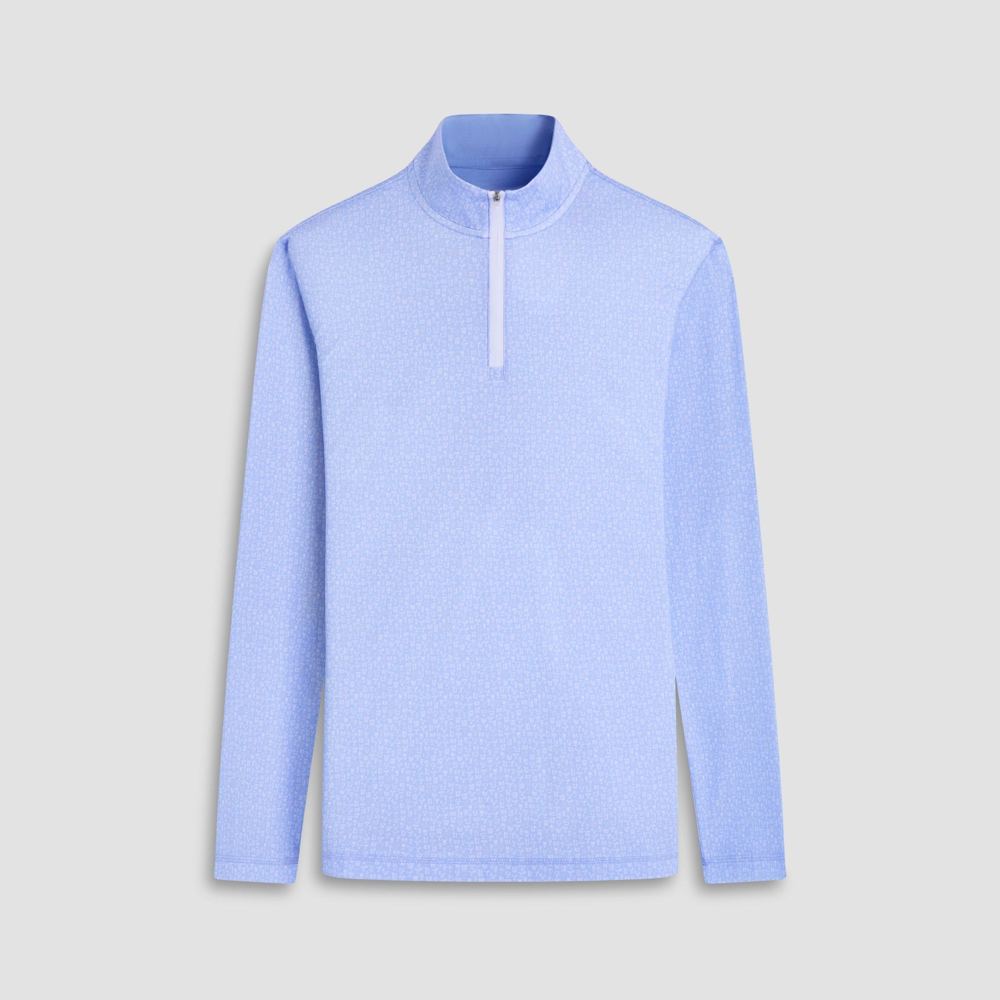 Bugatchi Anthony Cocktail OoohCotton® Quarter-Zip Pullover Air Blue