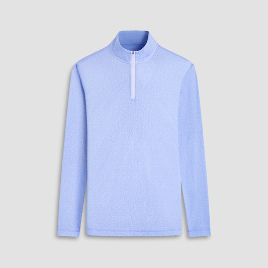 Bugatchi Anthony Cocktail OoohCotton® Quarter-Zip Pullover Air Blue