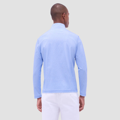 Bugatchi Anthony Cocktail OoohCotton® Quarter-Zip Pullover Air Blue
