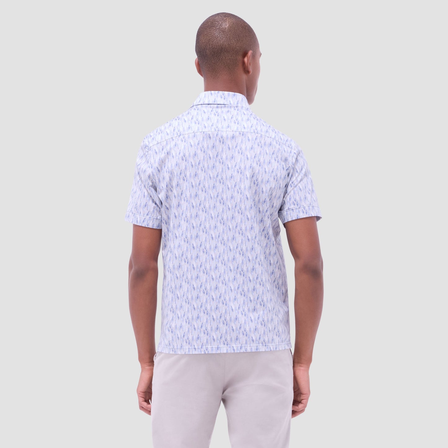 Bugatchi Milo Feather OoohCotton® Short-Sleeve Shirt Sand