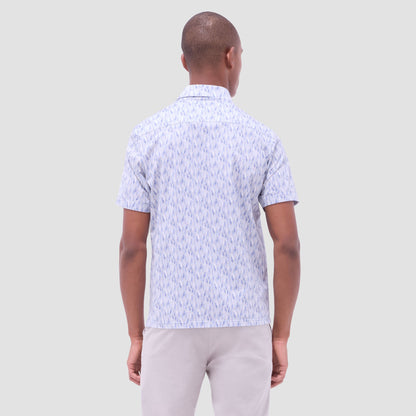 Bugatchi Milo Feather OoohCotton® Short-Sleeve Shirt Sand
