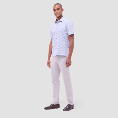 Bugatchi Milo Feather OoohCotton® Short-Sleeve Shirt Sand