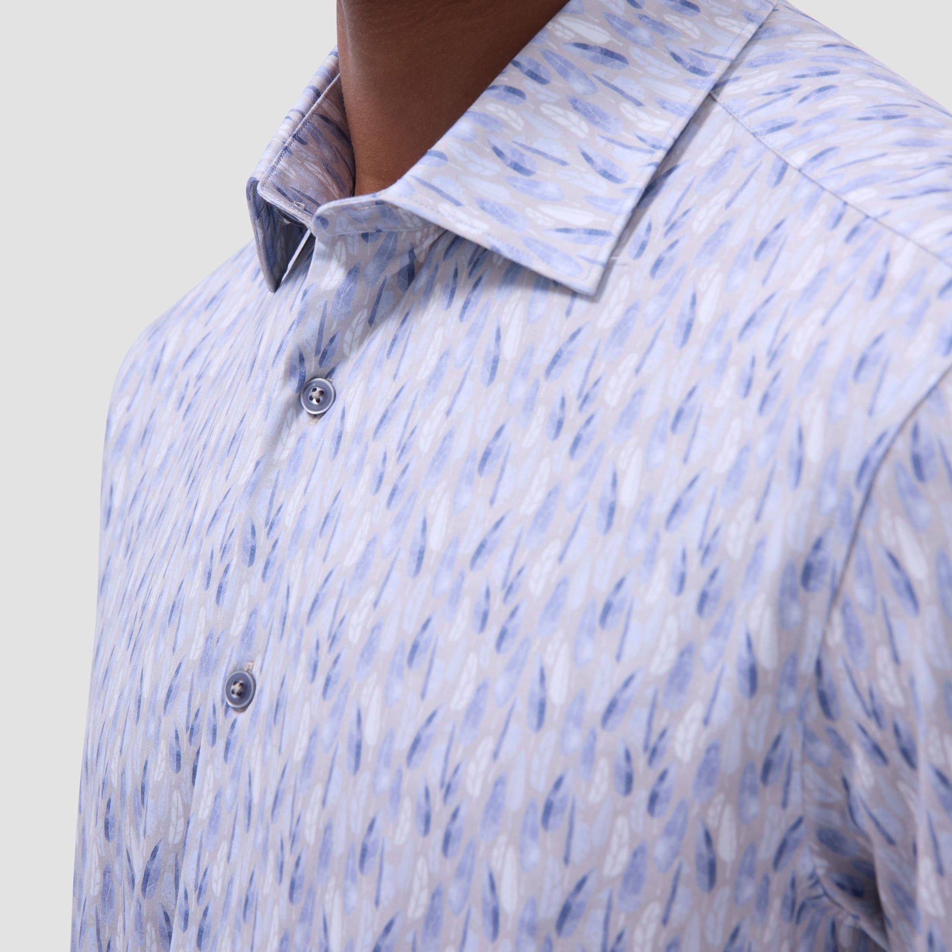 Bugatchi Milo Feather OoohCotton® Short-Sleeve Shirt Sand